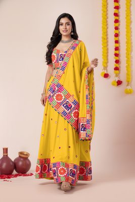 Yellow Designer Special Navratri Wear Lehenga Choli 4