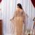 Beige Color Sequins And Embroidery with Beads Work Butterfly Net