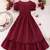 Maroon solid georgette fit & flare midi dress for women