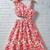 Pink & orange floral printed cotton fit & flare one shoulder dress for women