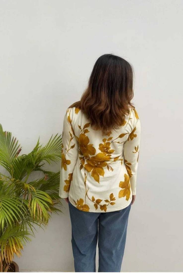 Women's Rayob Fabric Floral Handprinted designer tops & tunics