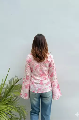Women's Rayon Handprinted Designer Regular Fit Jaipuri Top & Tunics