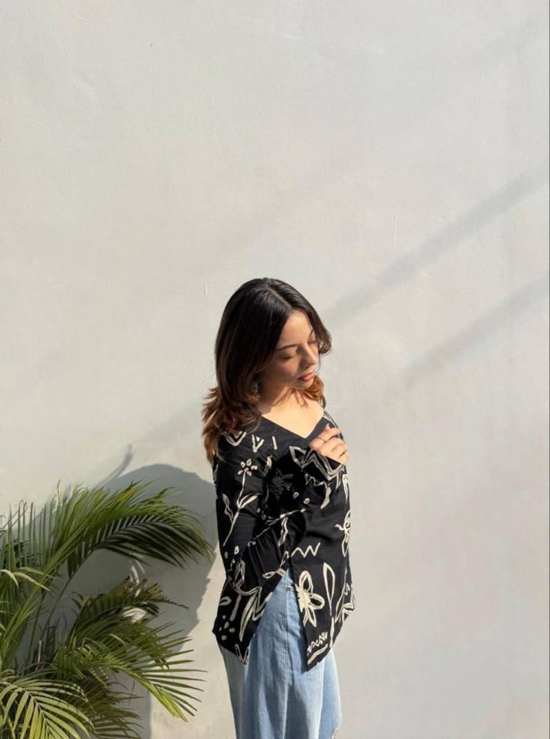 Pack Of 1 Handmade block printed rayon fabric designer tops & tunics for women's & girls