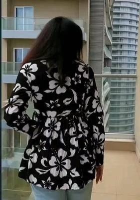 Pack of 1 handmade block printed rayon fabric designer tops & tunics for women's & girls 3
