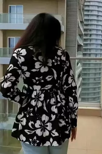 Pack of 1 handmade block printed rayon fabric designer tops & tunics for women's & girls