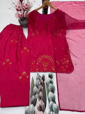 Maroon crepe embroidered readymade suits 1