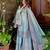 Sky blue art silk embroidered readymade suits