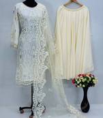 White net embroidered readymade suits