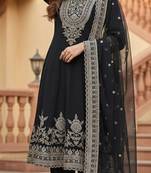 Black georgette embroidered readymade suits
