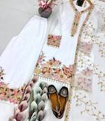 White silk embroidered readymade suits