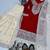 Red georgette embroidered readymade suits