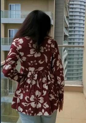 Pack Of 1 Handmade Block Printed Rayon Fabric Designer Tops & Tunics For Women's & Girls 3
