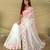 White premium chiffon saree with all over designer embroidery