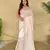Cream loom tussar saree with all over designer embroidery