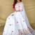 White loom tussar saree with all over designer embroidery