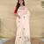 Cream loom tussar saree with all over designer embroidery