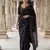 Black matka silk saree with all over designer embroidery