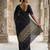 Black matka silk  saree with all over designer embroidery