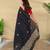 Black matka silk  saree with all over designer embroidery