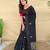 Black matka silk  saree with all over designer embroidery
