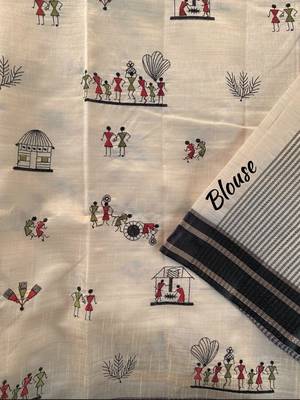 White heritage with a royal touch tussar silk saree 5