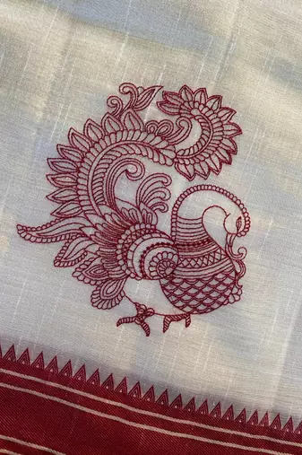 White heritage with a royal touch tussar silk saree
