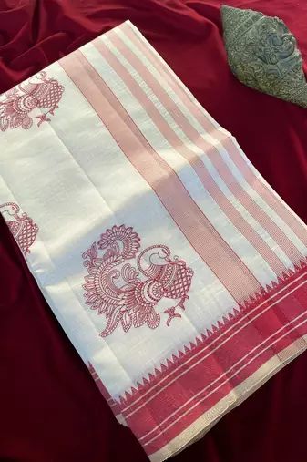 White heritage with a royal touch  tussar silk saree