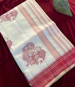 White heritage with a royal touch  tussar silk saree
