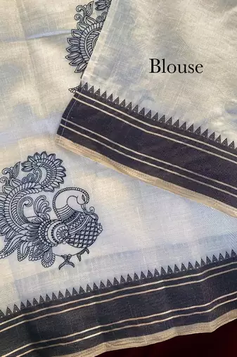 White heritage with a royal touch tussar silk saree