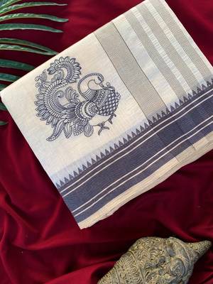 White heritage with a royal touch tussar silk saree 5
