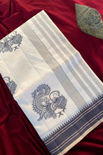 White heritage with a royal touch  tussar silk saree