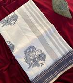White heritage with a royal touch  tussar silk saree