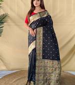 Black elegance soft silk banarasi saree