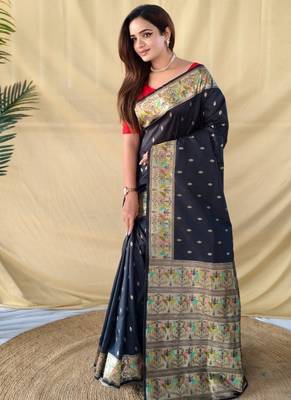 Black elegance soft silk banarasi saree 2