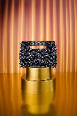 Amyra navy blue suede handcrafted clutch 1