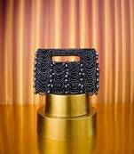 Amyra navy blue suede handcrafted clutch