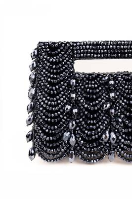 Amyra navy blue suede handcrafted clutch 3
