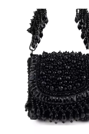 Josy black suede embellished mini bag