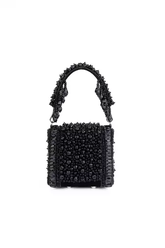 Josy black suede embellished mini bag