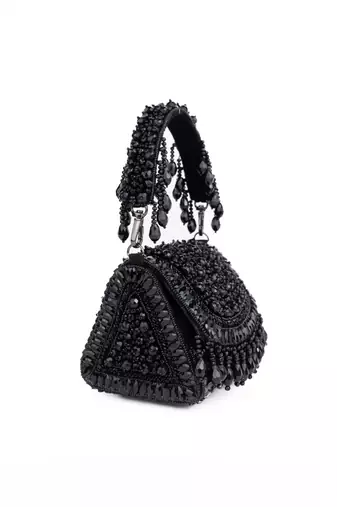 Josy black suede embellished mini bag