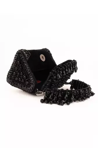 Josy black suede embellished mini bag
