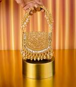 Josy gold suede embellished mini bag