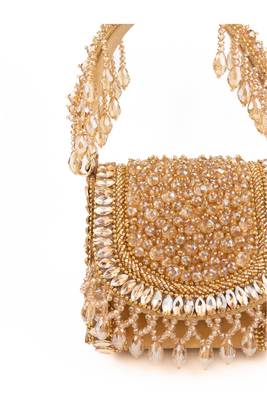 Josy gold suede embellished mini bag 2