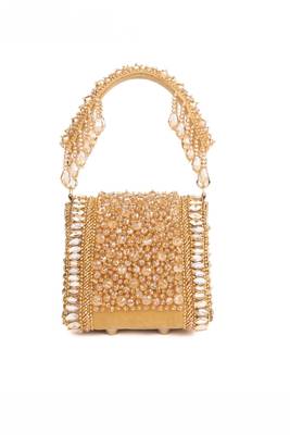 Josy gold suede embellished mini bag 3