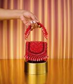 Josy red suede embellished mini bag