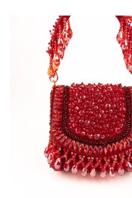 Josy red suede embellished mini bag 2