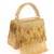 Bushra gold suede handcrafted box bag