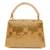 Bushra gold suede handcrafted box bag