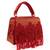 Bushra red suede handcrafted box bag