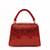 Bushra red suede handcrafted box bag